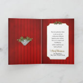 Weihnachten, Musiknoten, Rot, Kiefernzweig, Fröhli Karte (Innenseite)