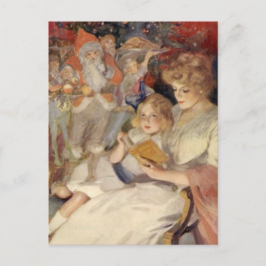 Weihnachten, Muttersprache Reading Bedtime Story Feiertagspostkarte (Vorderseite)