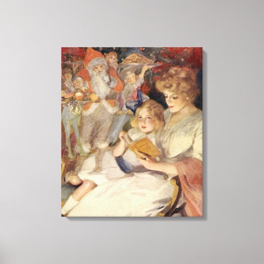 Weihnachten, Muttersprache Reading Bedtime Story Leinwanddruck (Vorderseite)