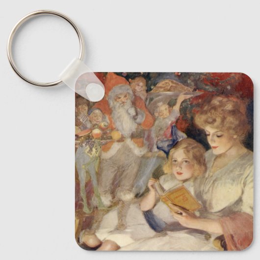 Weihnachten, Muttersprache Reading Bedtime Story Schlüsselanhänger (Vorderseite)