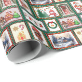 Weihnachten nach der Briefmarke niedlich Geschenkpapier (Rolleneckpunkt)