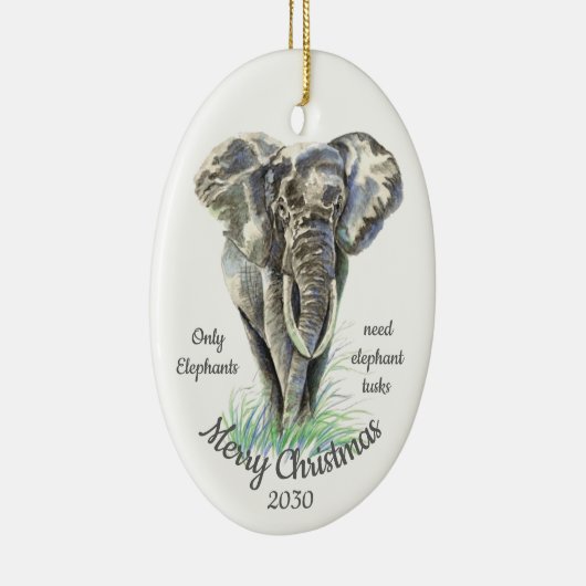 Weihnachten nach Maß nur Elefanten brauchen Tusks Keramik Ornament (Rechts)