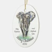 Weihnachten nach Maß nur Elefanten brauchen Tusks Keramik Ornament (Links)