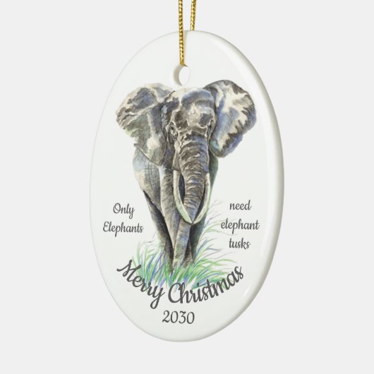Weihnachten nach Maß nur Elefanten brauchen Tusks Keramik Ornament (Links)