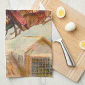 Weihnachten, Nacht vor Weihnachten Geschirrtuch (Viertel Falte)