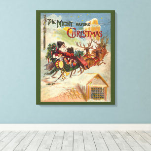 Weihnachten, Nacht vor Weihnachten Leinwanddruck