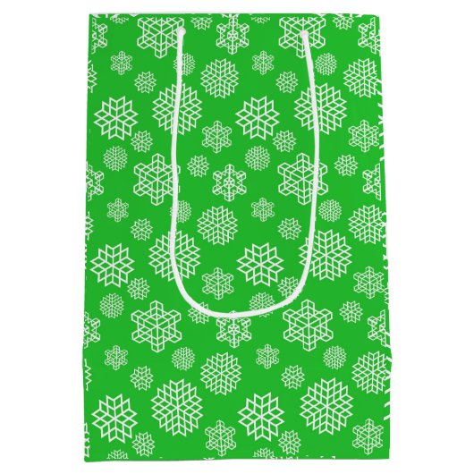 Weihnachten - Nahlose Schneeflocken Mittlere Geschenktüte (Rückseite)