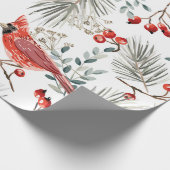 Weihnachten nahtlos, Kardinal-Vögel, Rot Geschenkpapier (Ecke)