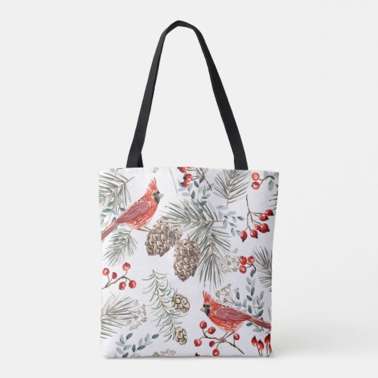 Weihnachten nahtlos, Kardinal-Vögel, Rot Tasche (Rückseite)