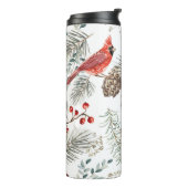 Weihnachten nahtlos, Kardinal-Vögel, Rot Thermosbecher (Nach links gedreht)