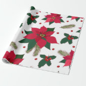 Weihnachten nahtlos mit Poinsettia Geschenktasche Geschenkpapier (Ungerollt)