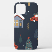 Weihnachten nahtlos mit Weihnachtsbaum, Auto Case-Mate iPhone Hülle (Rückseite)