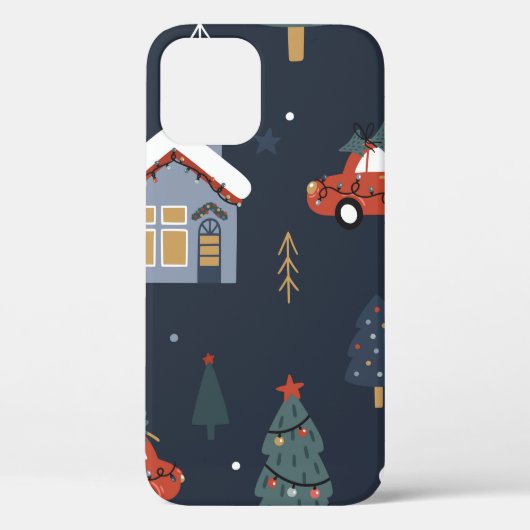Weihnachten nahtlos mit Weihnachtsbaum, Auto Case-Mate iPhone Hülle (Rückseite)