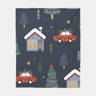 Weihnachten nahtlos mit Weihnachtsbaum, Auto Fleecedecke