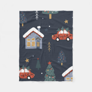 Weihnachten nahtlos mit Weihnachtsbaum, Auto Fleecedecke