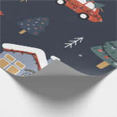 Weihnachten nahtlos mit Weihnachtsbaum, Auto Geschenkpapier (Ecke)