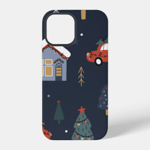 Weihnachten nahtlos mit Weihnachtsbaum, Auto iPhone 12 Hülle