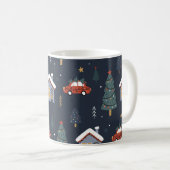 Weihnachten nahtlos mit Weihnachtsbaum, Auto Kaffeetasse (VorderseiteRechts)