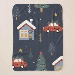 Weihnachten nahtlos mit Weihnachtsbaum, Auto Sherpadecke