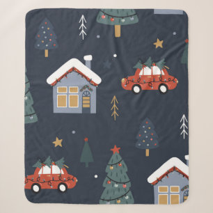 Weihnachten nahtlos mit Weihnachtsbaum, Auto Sherpadecke