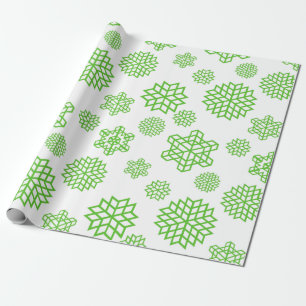Weihnachten Nahtlose grüne Schneeflocken Geschenkpapier