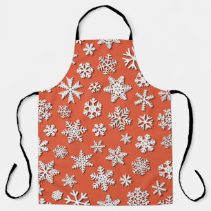 Weihnachten nahtlose Muster von Schneeflocken mit  Schürze