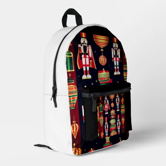 Weihnachten Nahtlose Wiederholung Muster mit Afroc Bedruckter Rucksack (Rückseitige Ecke links)