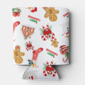 Weihnachten Nahtloses Muster Dosenkühler (Rückseite)