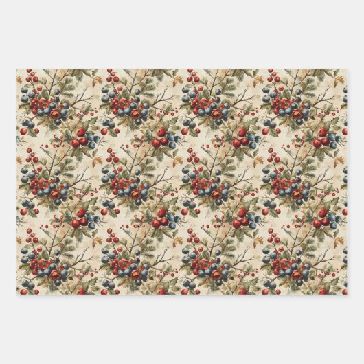 Weihnachten - Nahtloses Muster Geschenkpapier Set (Vorderseite 3)