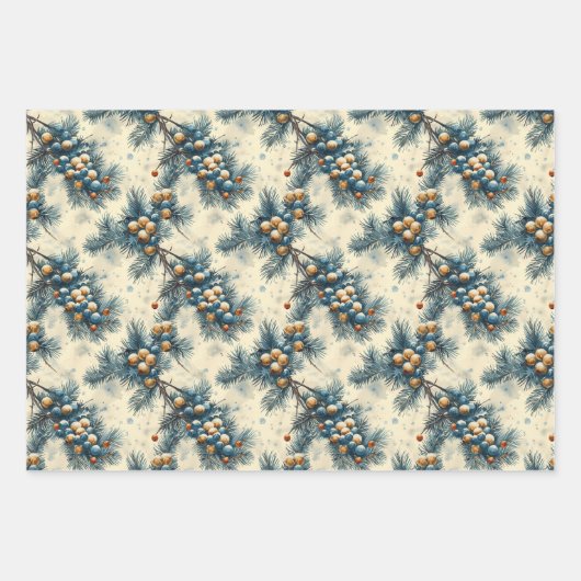 Weihnachten - Nahtloses Muster Geschenkpapier Set (Vorderseite)