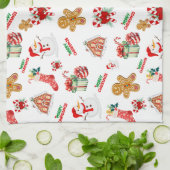 Weihnachten Nahtloses Muster Geschirrtuch (Gefaltet)