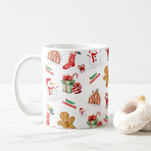 Weihnachten Nahtloses Muster Kaffeetasse