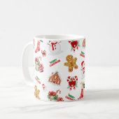 Weihnachten Nahtloses Muster Kaffeetasse (Vorderseite Links)