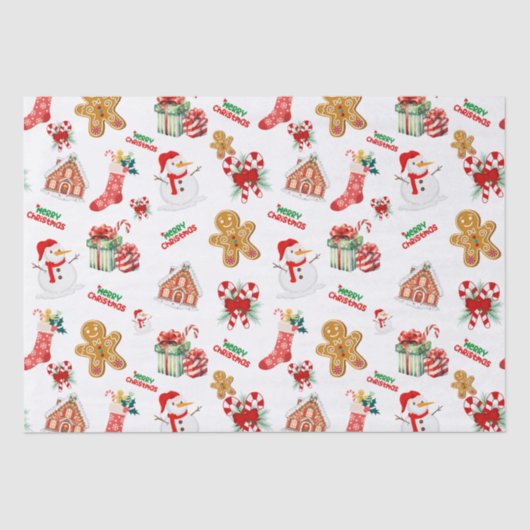 Weihnachten Nahtloses Muster Seidenpapier (Vorderseite)