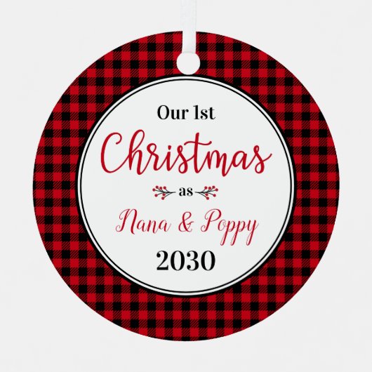 Weihnachten Nana Poppy Foto Ornament Aus Metall (Vorderseite)