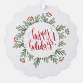 Weihnachten Nanny Granddad Foto Berries Ornament Karte (Rückseite)