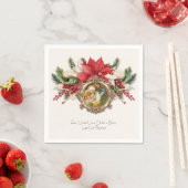 Weihnachten Napkins: Geburt Jesu Poinsettias Serviette (Beispiel)