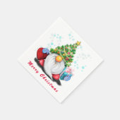 Weihnachten Napkins Gnome mit Geschenken Serviette (Ecke)