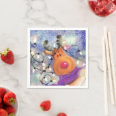 Weihnachten Napkins mit Happy Rentier Serviette (Beispiel)