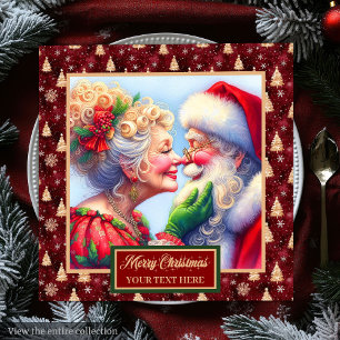 Weihnachten Napkins Red Gold Green Mr. & Mrs. Clau Serviette