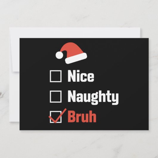 Weihnachten Naughty Bruh Funny Xmas List (Vorderseite)