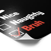 Weihnachten Naughty Bruh Funny Xmas List Fotodruck (Ecke)