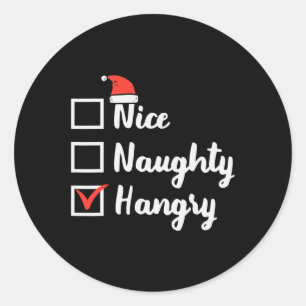 Weihnachten Naughty Hangry Xmas Hungerfestungen Va Runder Aufkleber