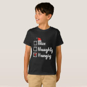 Weihnachten Naughty Hangry Xmas Hungerfestungen Va T-Shirt (Vorne ganz)
