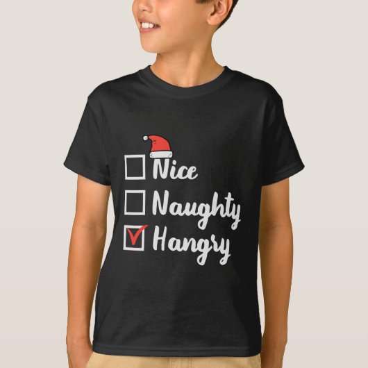 Weihnachten Naughty Hangry Xmas Hungerfestungen Va T-Shirt (Vorderseite)