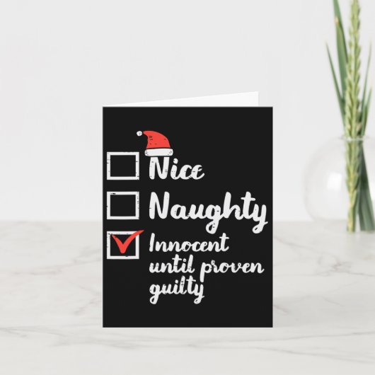 Weihnachten Naughty Innocent bis Proven Guilt Karte (Vorderseite)