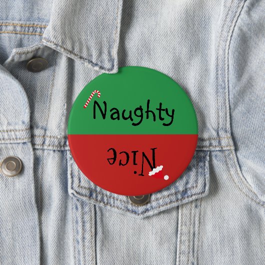 Weihnachten Naughty Nice Funny Red Green Button (Beispiel)