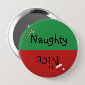 Weihnachten Naughty Nice Funny Red Green Button (Vorne & Hinten)