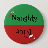 Weihnachten Naughty Nice Funny Red Green Button (Vorderseite)