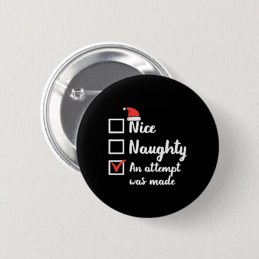 Weihnachten Naughty Versuch wurde gemacht Weihnach Button (Vorne & Hinten)